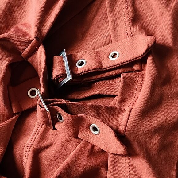 Halara Rust Soft Stretchy Double Buckle Front Split Maxi Skort Skirt XL - Picture 12 of 12